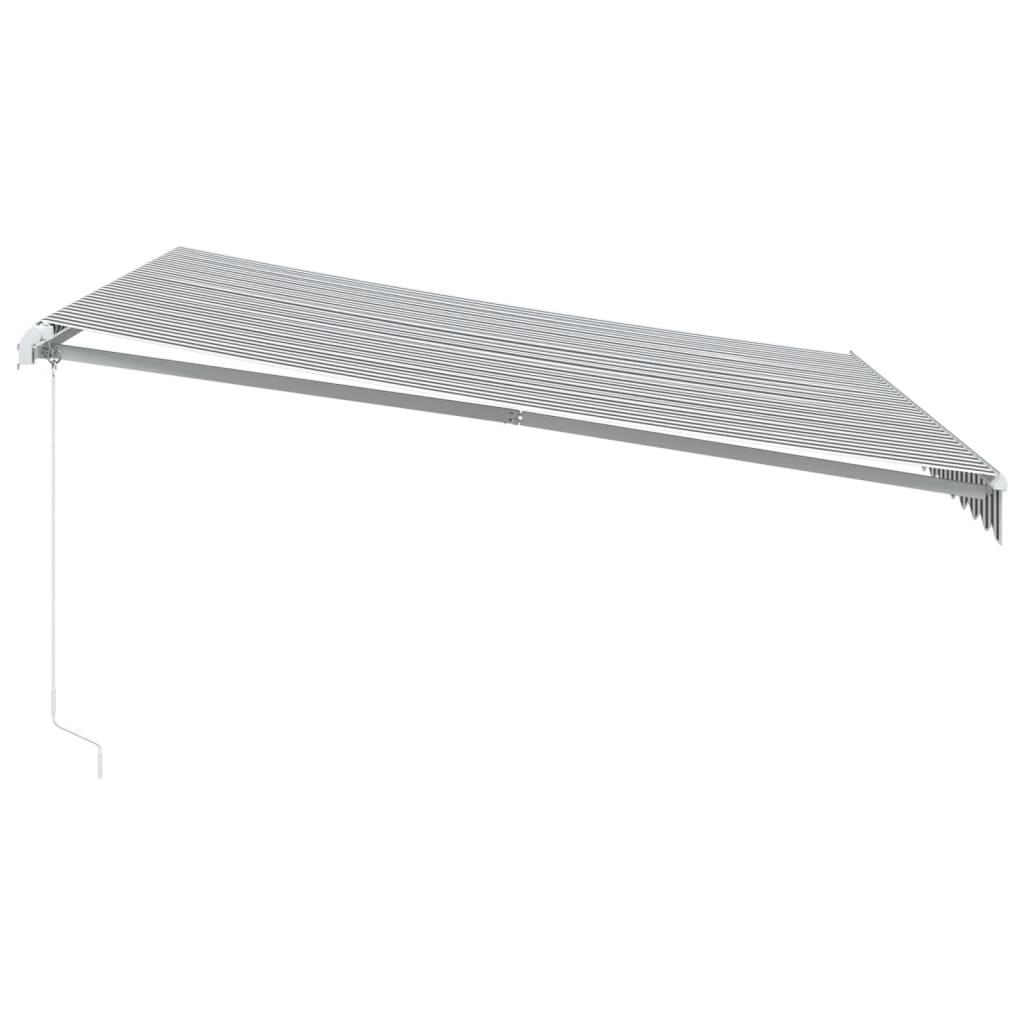 Toldo retrátil manual 400x300 cm antracite e branco