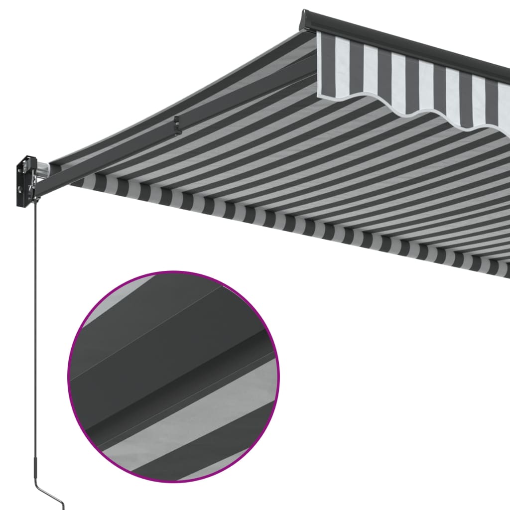 Toldo retrátil 3x2,5 m tecido e alumínio antracite e branco