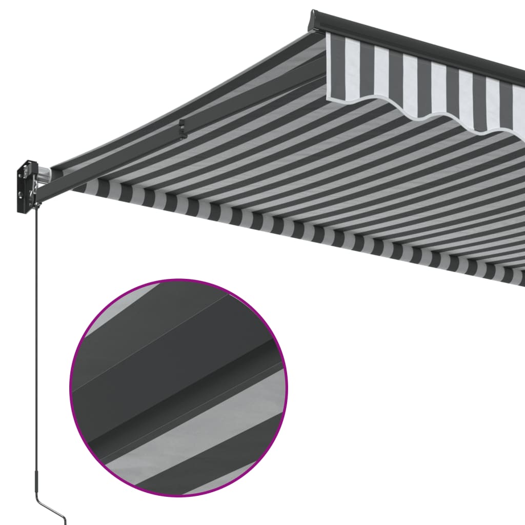 Toldo retrátil 3,5x2,5 m tecido e alumínio antracite e branco