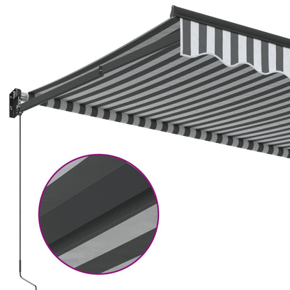 Toldo retrátil 4x3 m tecido e alumínio antracite e branco