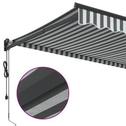 Toldo retrátil 3x2,5 m tecido e alumínio antracite e branco