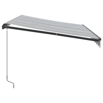 Toldo retrátil manual 350x250 cm antracite e branco