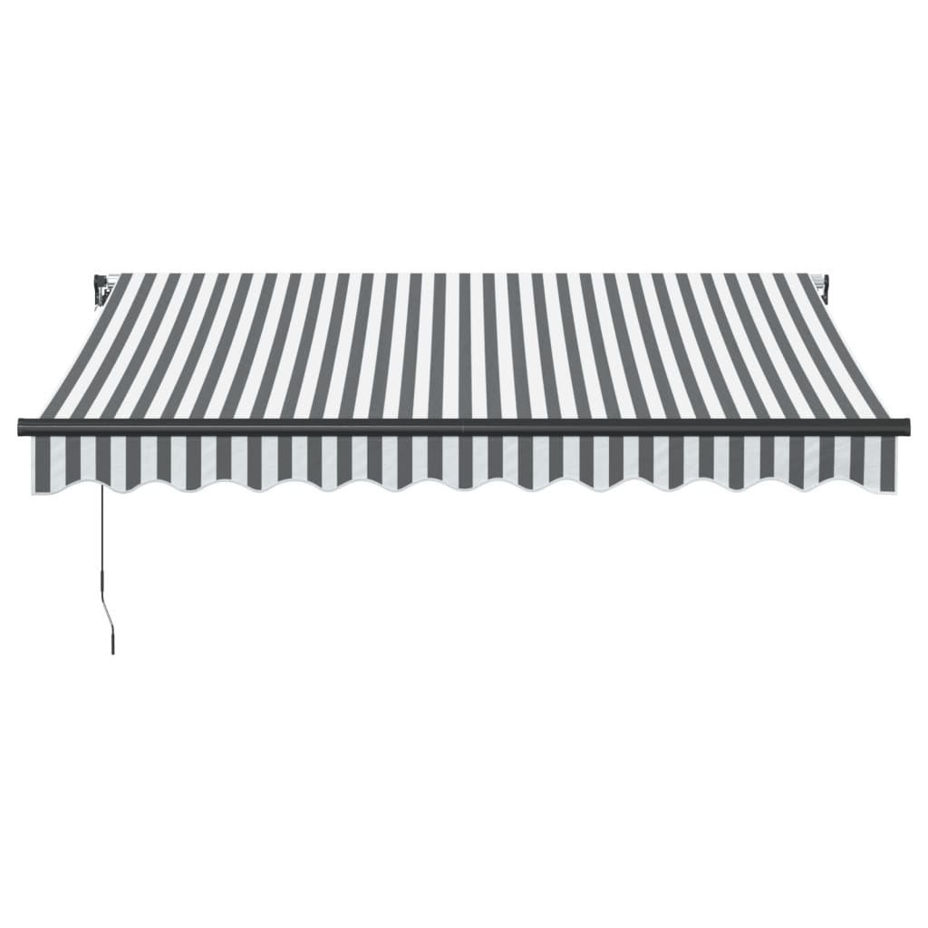 Toldo retrátil manual com luzes LED 300x250 cm antracite/branco