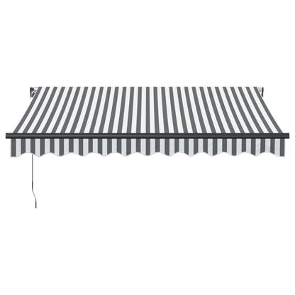 Toldo retrátil manual com luzes LED 300x250 cm antracite/branco