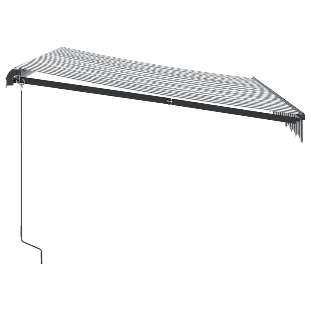 Toldo retrátil manual com luzes LED 300x250 cm antracite/branco