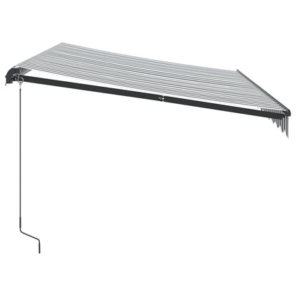 Toldo retrátil manual com luzes LED 350x250 cm antracite/branco