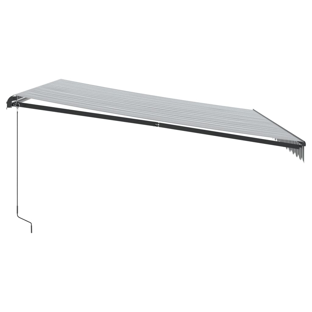 Toldo retrátil manual com luzes LED 450x300 cm antracite/branco