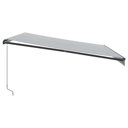 Toldo retrátil manual com luzes LED 450x300 cm antracite/branco