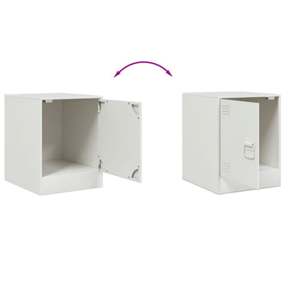 Mesas de cabeceira 2 pcs 34,5x39x44 cm aço branco