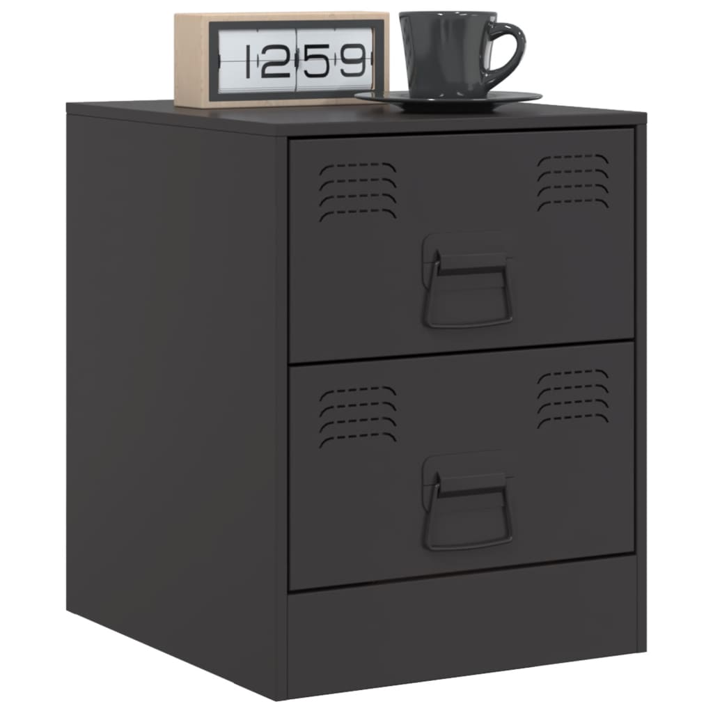 Mesa de cabeceira 34,5x39x44 cm aço preto