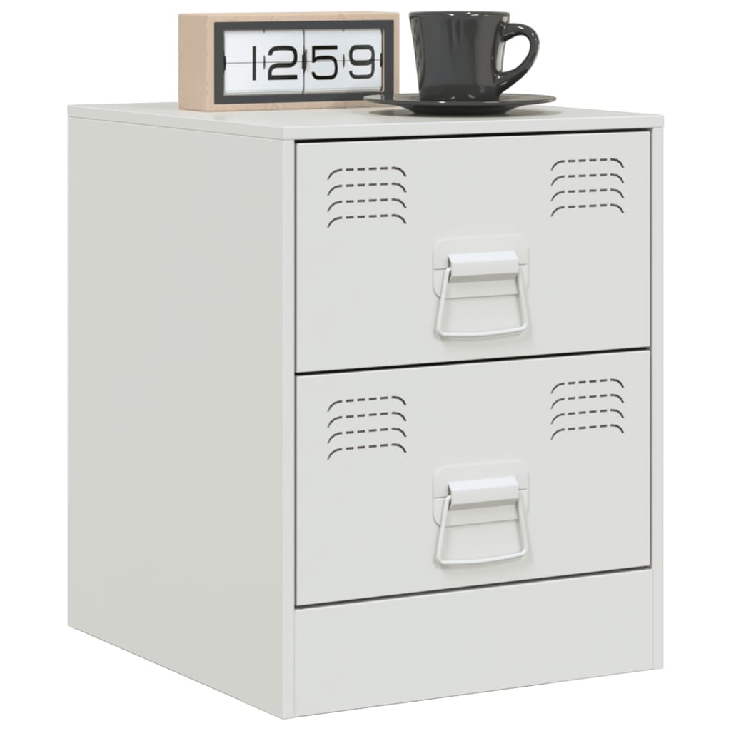 Mesa de cabeceira 34,5x39x44 cm aço branco