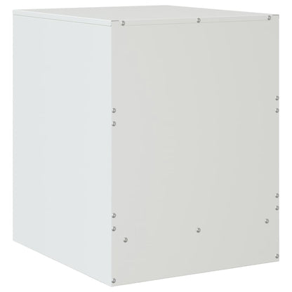 Mesa de cabeceira 34,5x39x44 cm aço branco