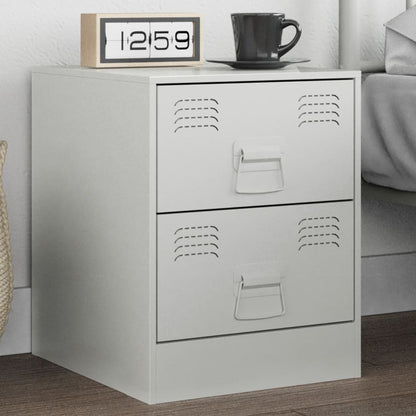 Mesa de cabeceira 34,5x39x44 cm aço branco