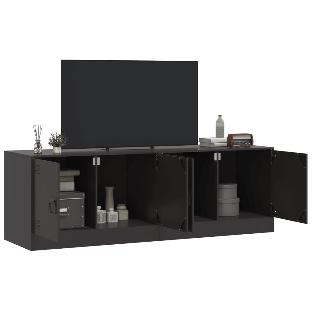 Móveis de TV 2 pcs 67x39x44 cm aço preto