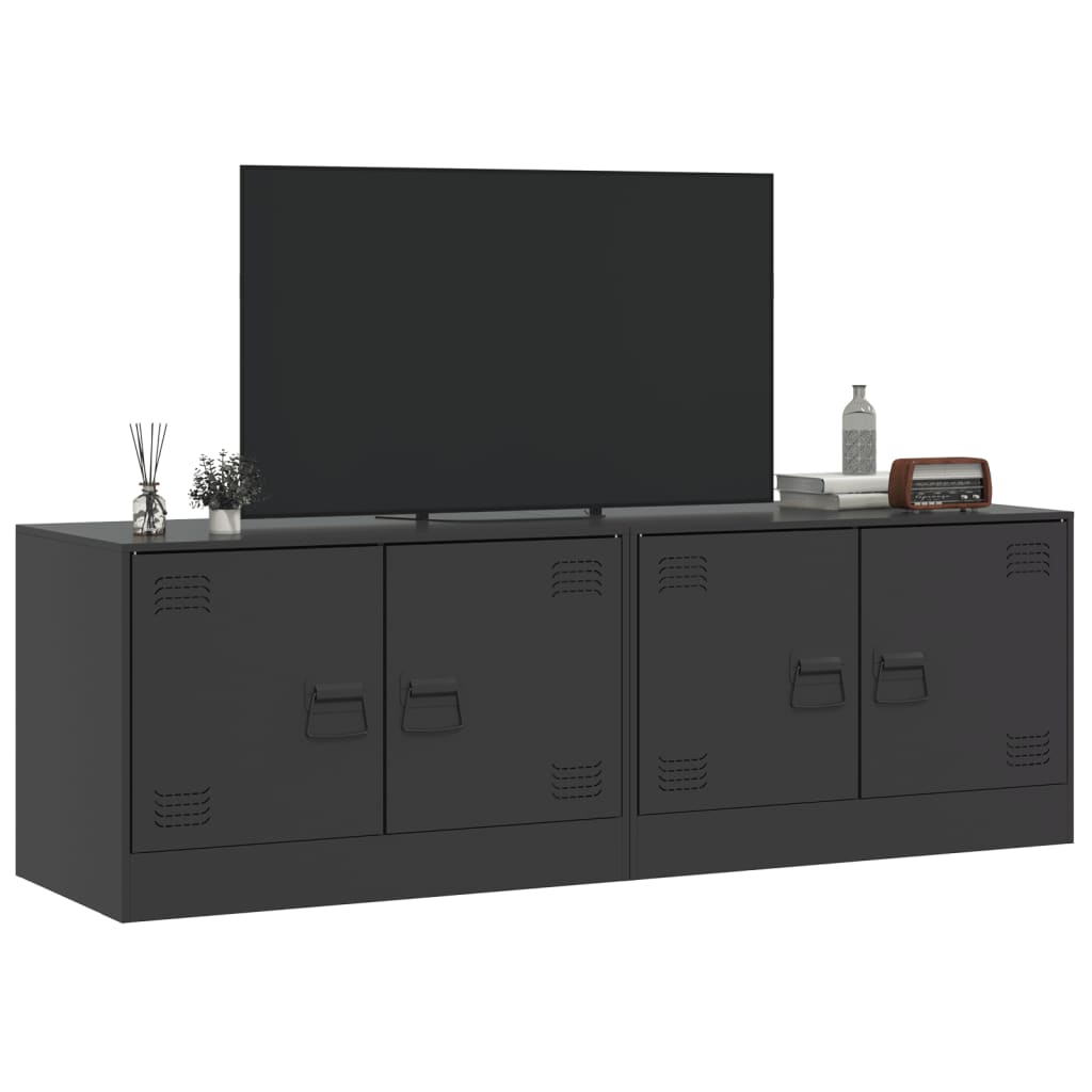 Móveis de TV 2 pcs 67x39x44 cm aço preto