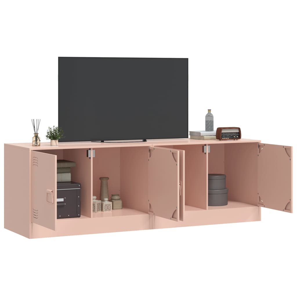 Móveis de TV 2 pcs 67x39x44 cm aço rosa