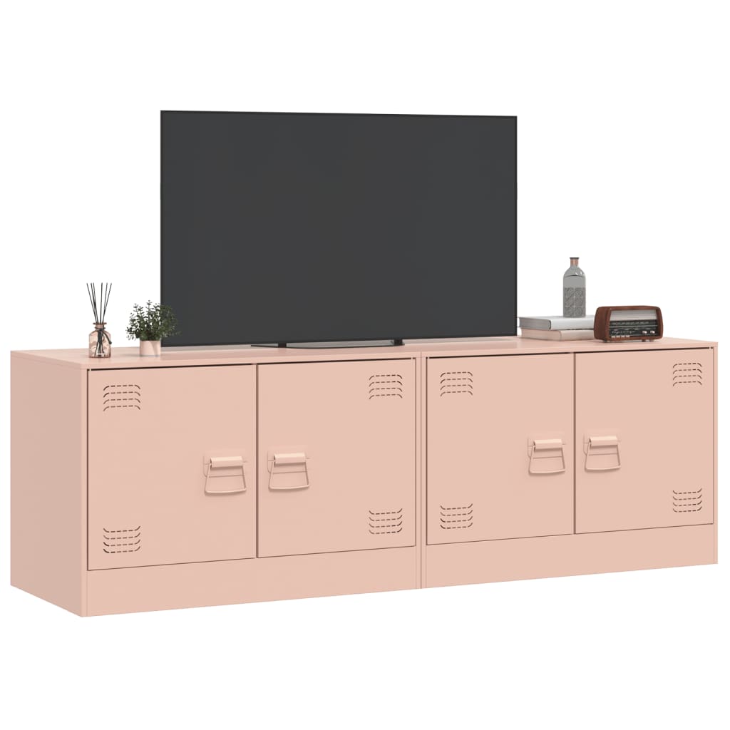 Móveis de TV 2 pcs 67x39x44 cm aço rosa