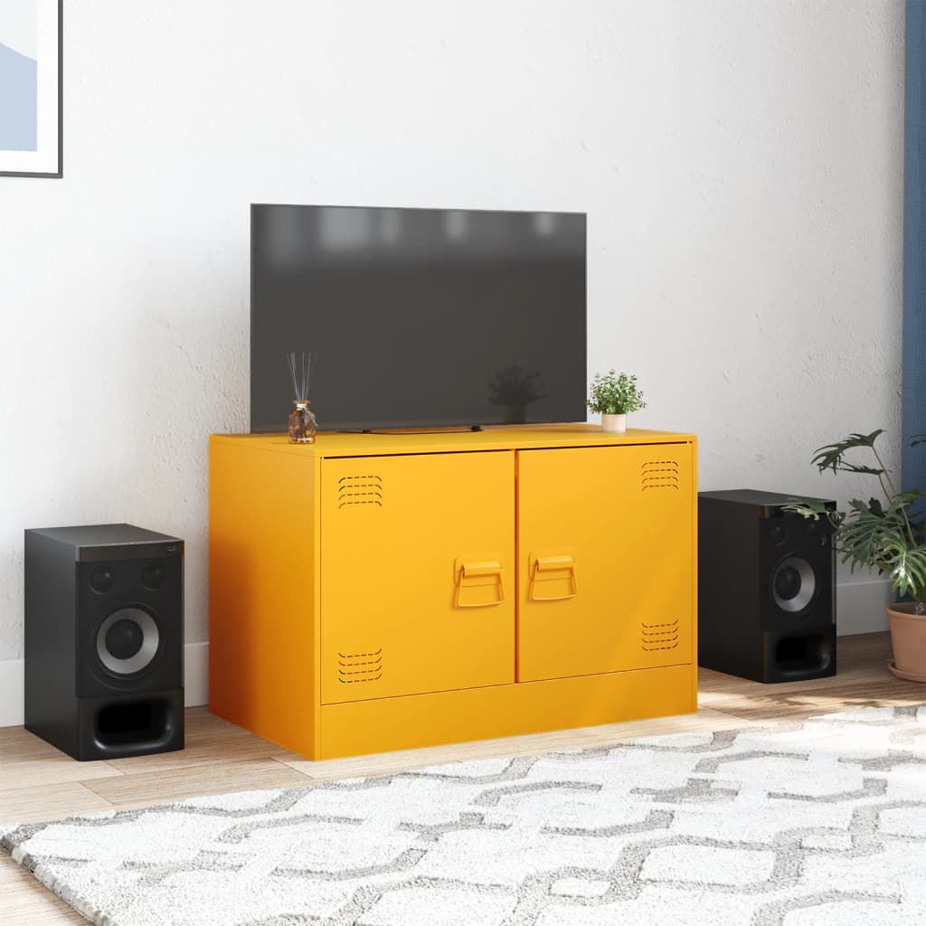 Móvel de TV 67x39x44 cm aço amarelo mostarda