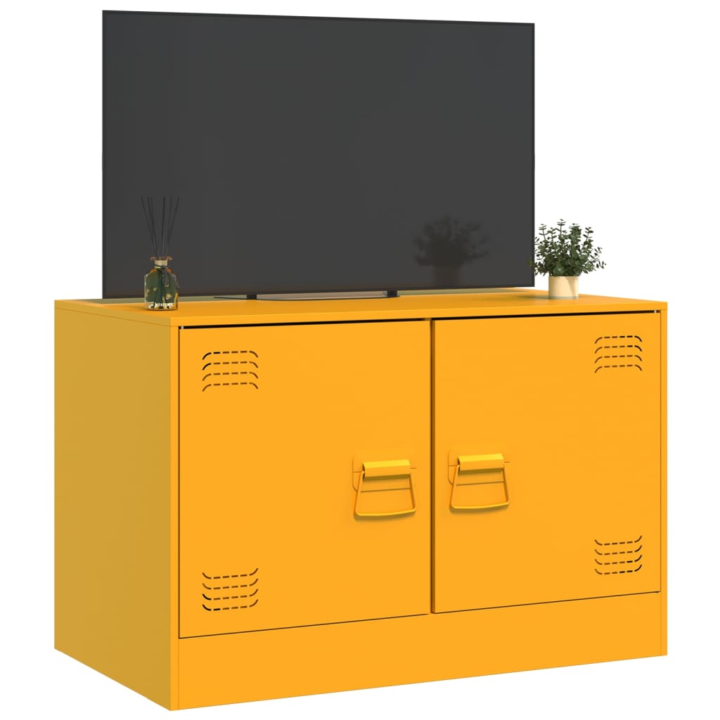 Móvel de TV 67x39x44 cm aço amarelo mostarda