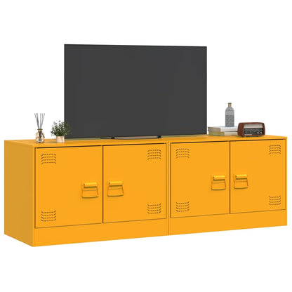 Móveis de TV 2 pcs 67x39x44 cm aço amarelo mostarda