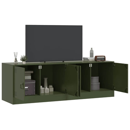 Móveis de TV 2 pcs 67x39x44 cm aço verde azeitona