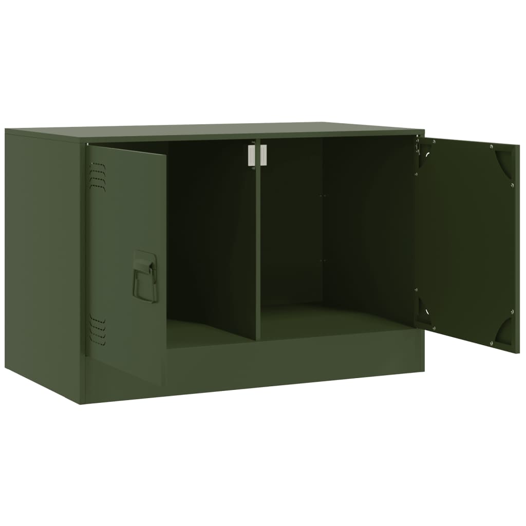 Móveis de TV 2 pcs 67x39x44 cm aço verde azeitona