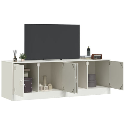 Móveis de TV 2 pcs 67x39x44 cm aço branco