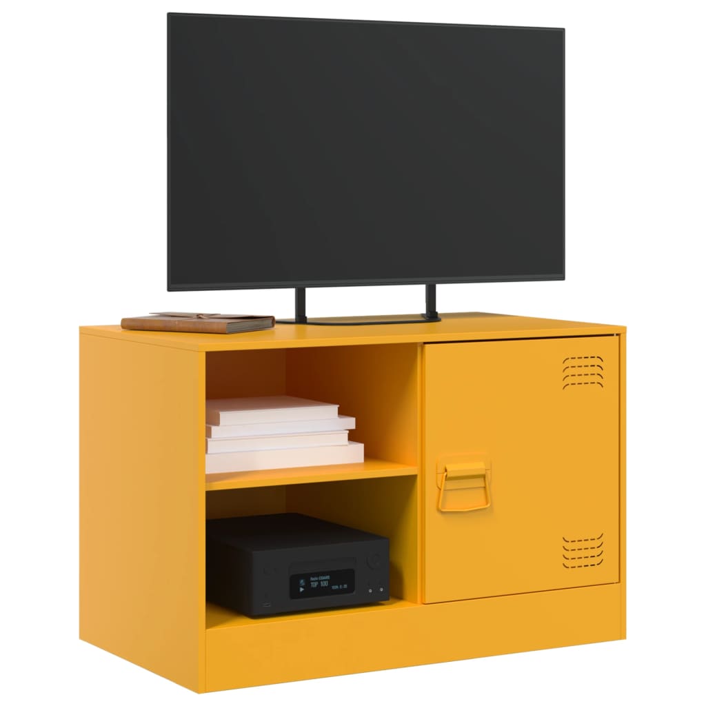 Móveis de TV 2 pcs 67x39x44 cm aço amarelo mostarda