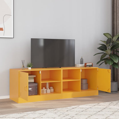 Móveis de TV 2 pcs 67x39x44 cm aço amarelo mostarda