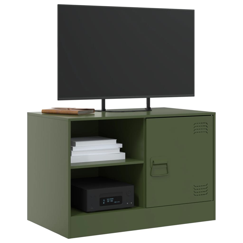 Móveis de TV 2 pcs 67x39x44 cm aço verde azeitona