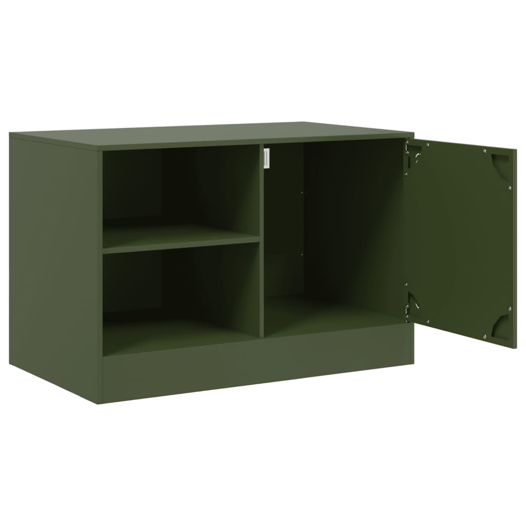 Móveis de TV 2 pcs 67x39x44 cm aço verde azeitona