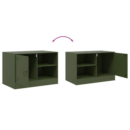 Móveis de TV 2 pcs 67x39x44 cm aço verde azeitona