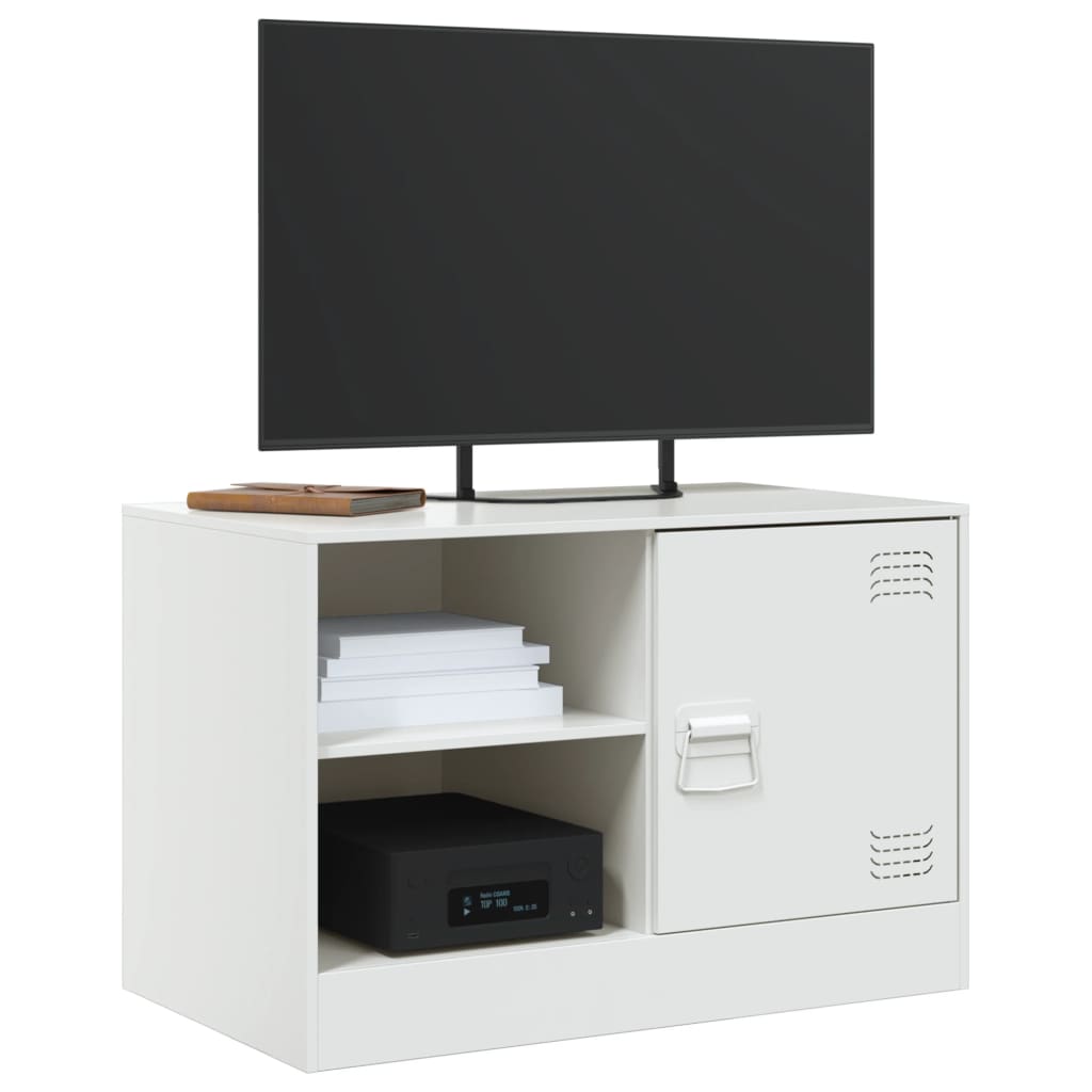 Móveis de TV 2 pcs 67x39x44 cm aço branco