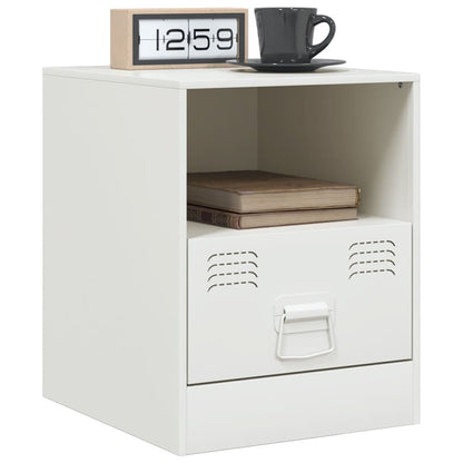 Mesa de cabeceira 34,5x39x44 cm aço branco