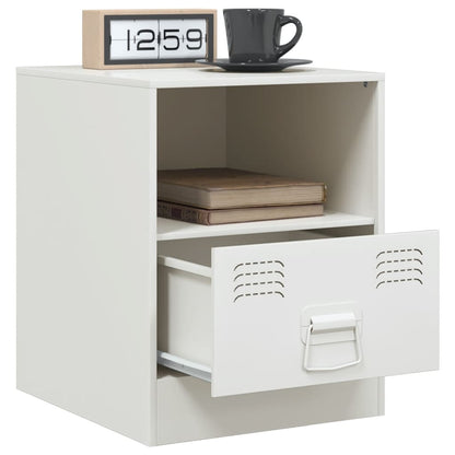 Mesa de cabeceira 34,5x39x44 cm aço branco