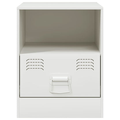 Mesa de cabeceira 34,5x39x44 cm aço branco