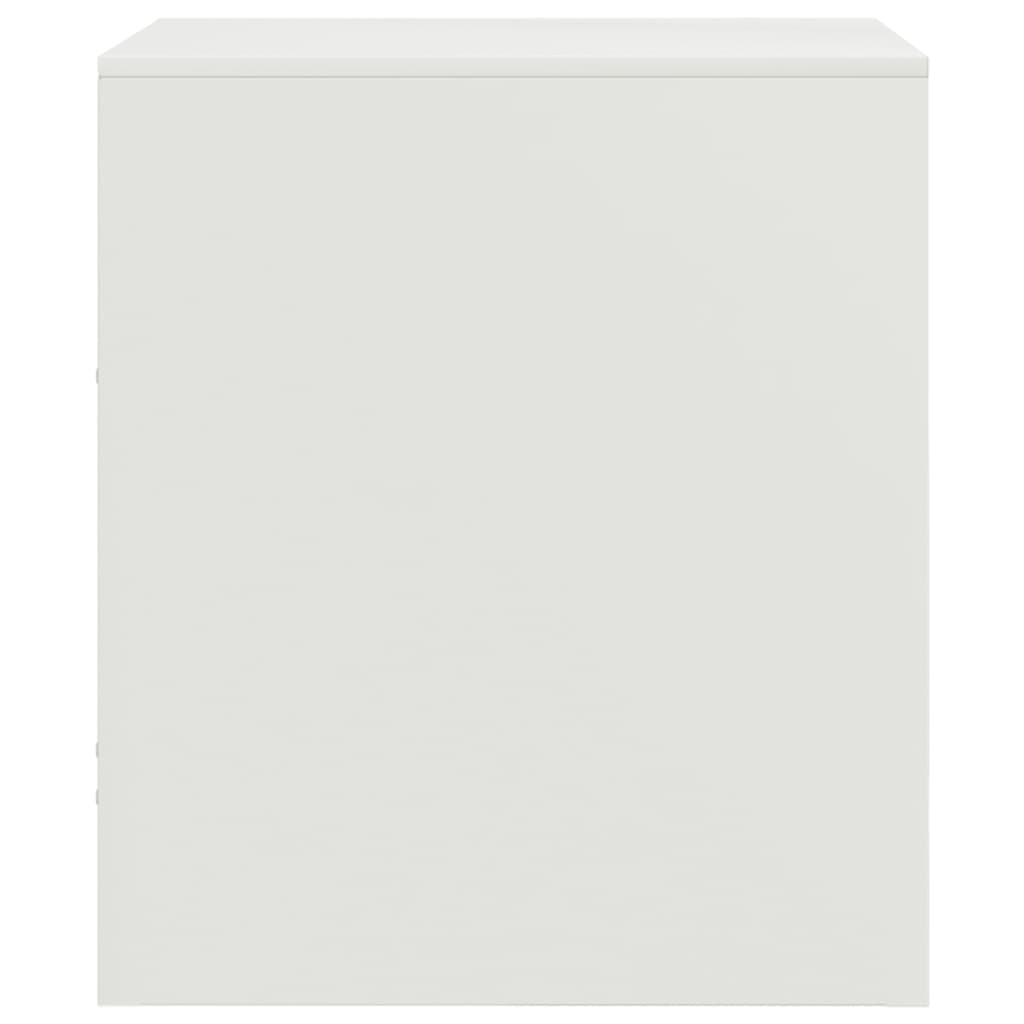 Mesa de cabeceira 34,5x39x44 cm aço branco