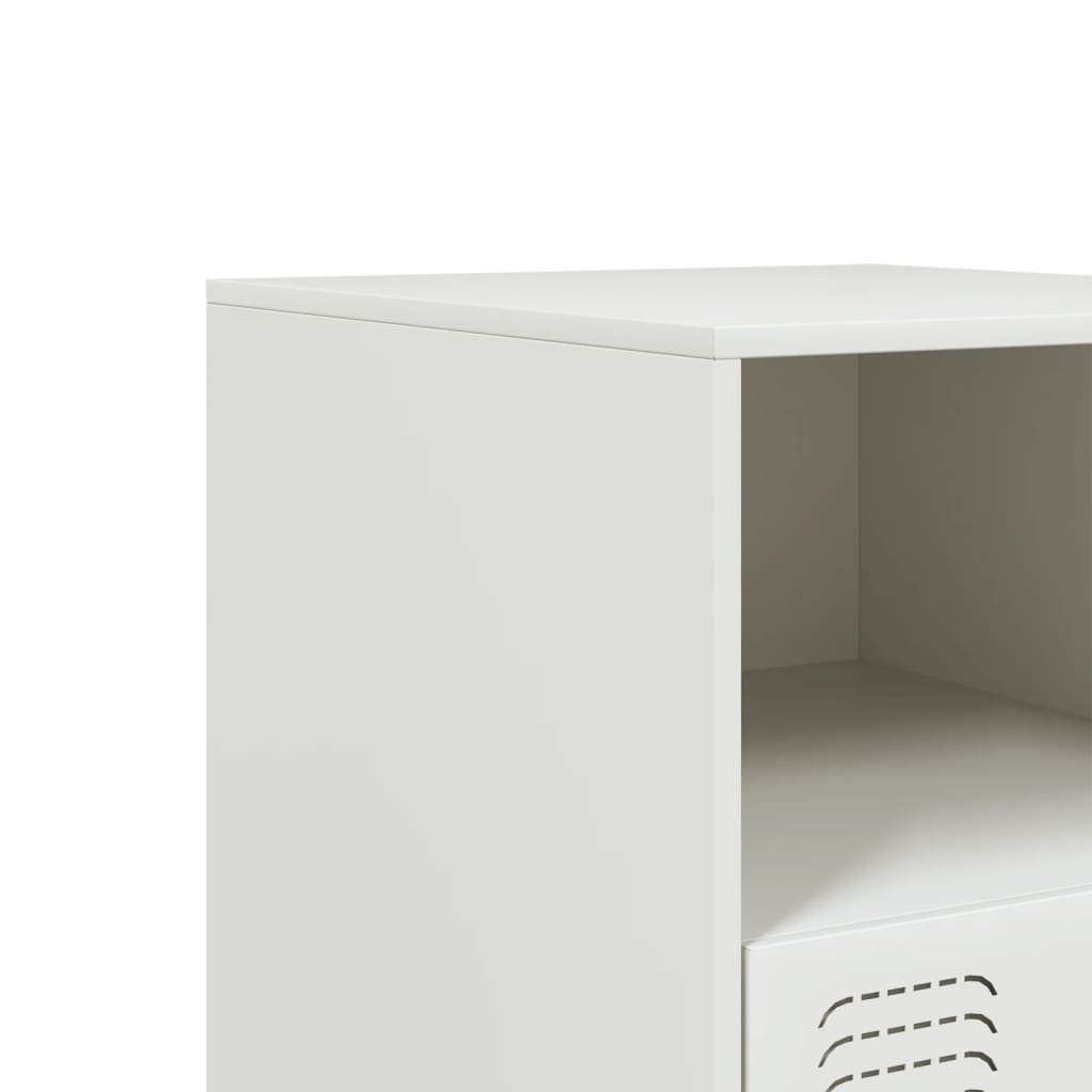 Mesa de cabeceira 34,5x39x44 cm aço branco