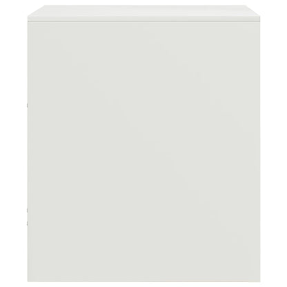 Mesas de cabeceira 2 pcs 34,5x39x44 cm aço branco