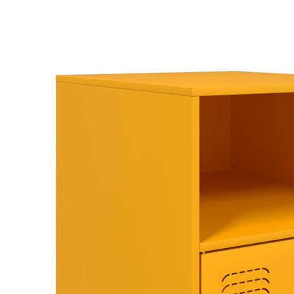 Mesa de cabeceira 34,5x39x62 cm aço amarelo mostarda