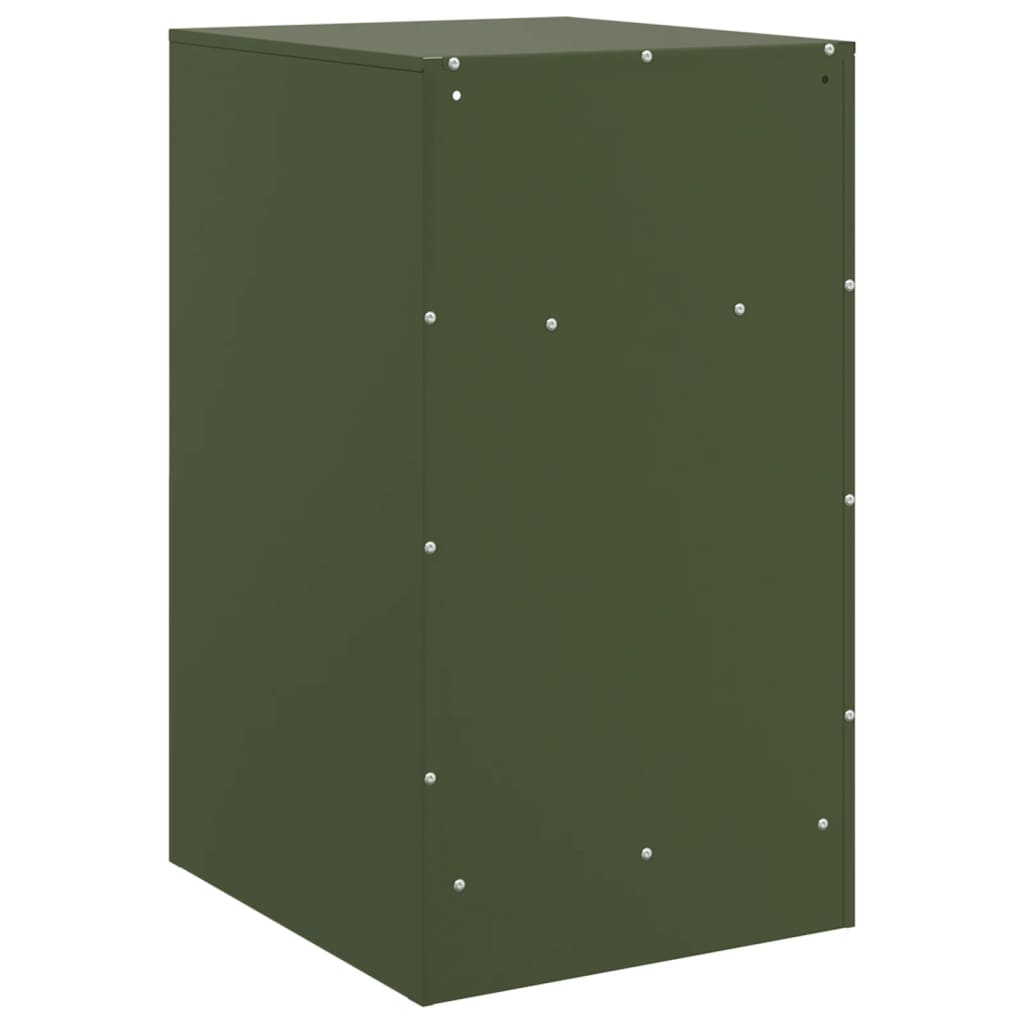 Mesa de cabeceira 34,5x39x62 cm aço verde azeitona