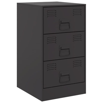 Mesas de cabeceira 2 pcs 34,5x39x62 cm aço preto