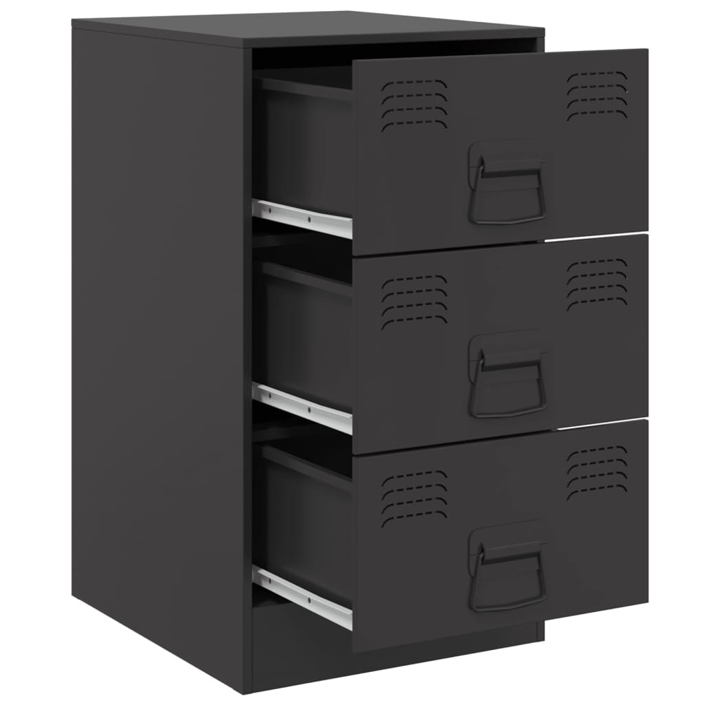 Mesas de cabeceira 2 pcs 34,5x39x62 cm aço preto