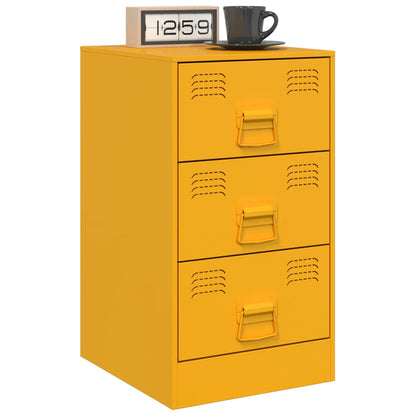 Mesa de cabeceira 34,5x39x62 cm aço amarelo mostarda