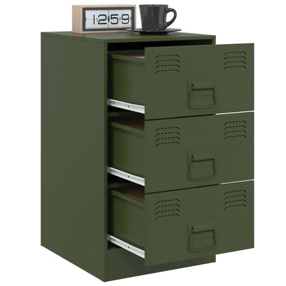 Mesa de cabeceira 34,5x39x62 cm aço verde azeitona