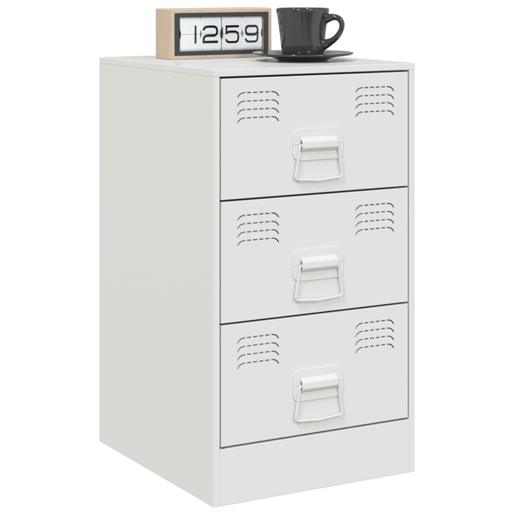 Mesa de cabeceira 34,5x39x62 cm aço branco