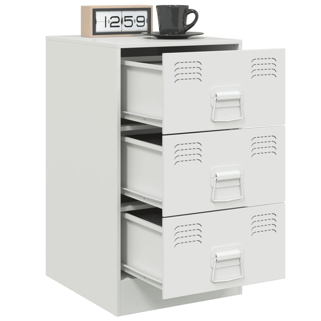 Mesa de cabeceira 34,5x39x62 cm aço branco