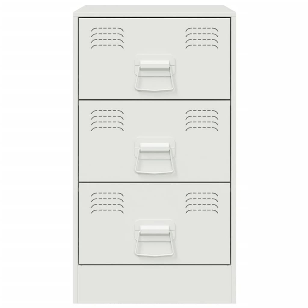 Mesa de cabeceira 34,5x39x62 cm aço branco