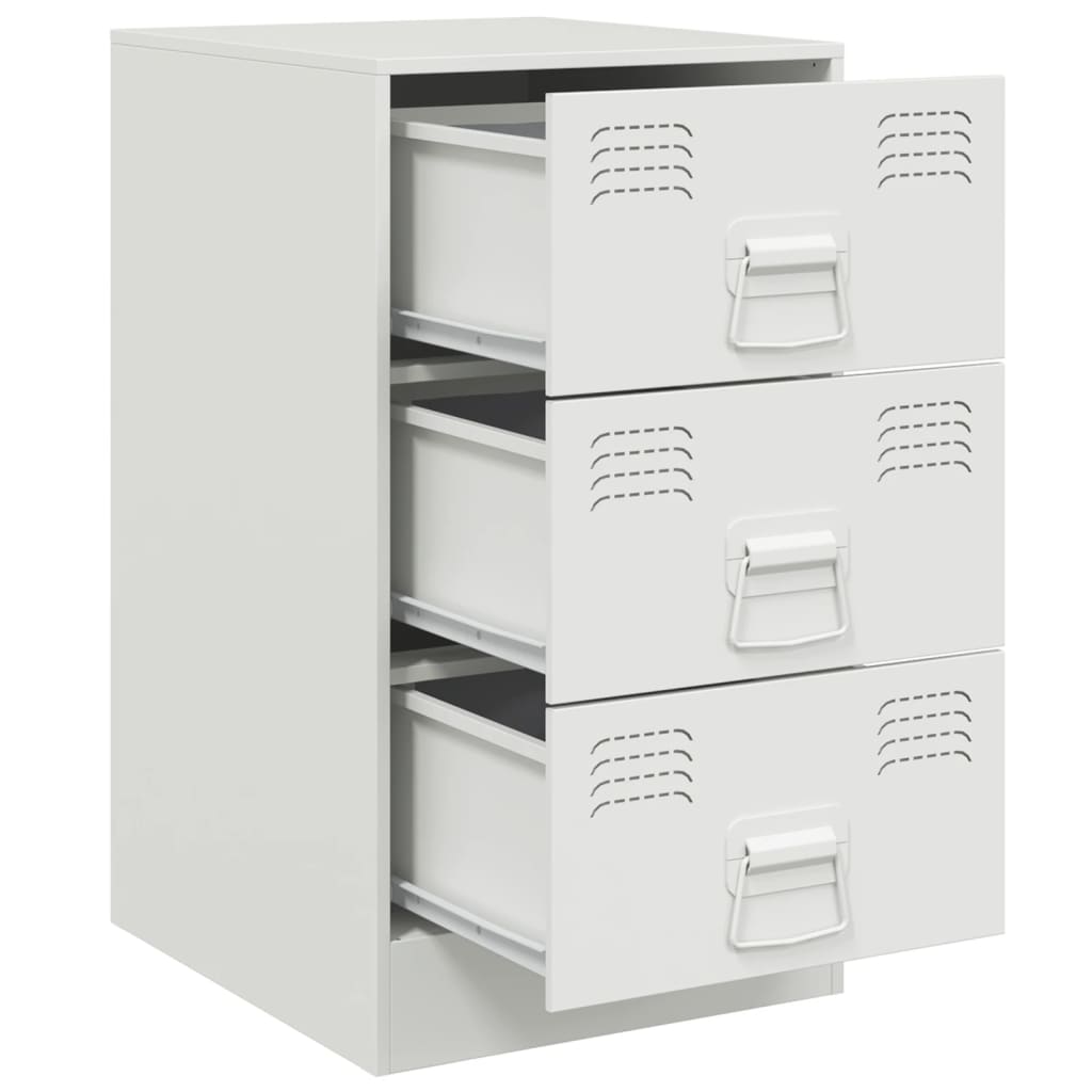 Mesa de cabeceira 34,5x39x62 cm aço branco