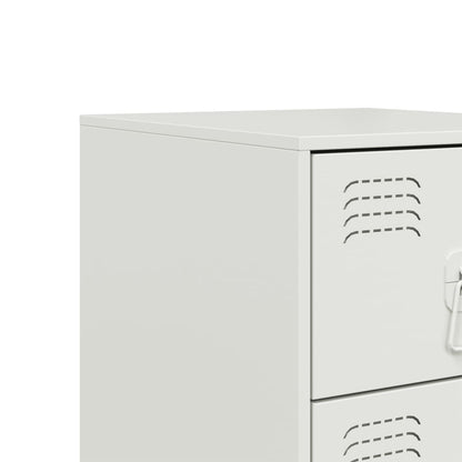 Mesa de cabeceira 34,5x39x62 cm aço branco